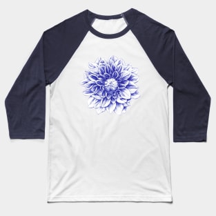 Ballpoint Blue Dahlia Baseball T-Shirt